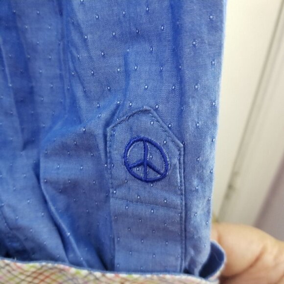 John Lennon By English Laundry Button Up Shirt Mens Flip Cuff Size M - Picture 4 of 12